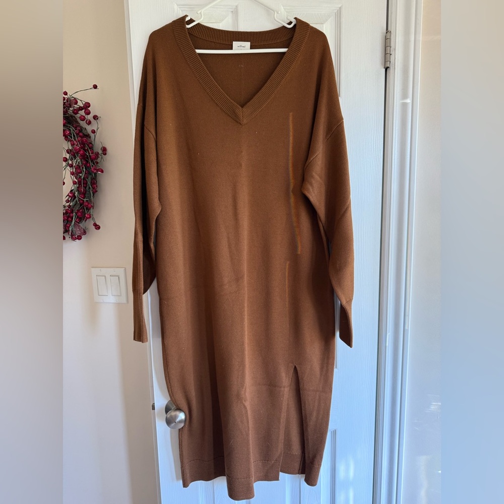 Wilfred Brown Cyprie Sweater Dress